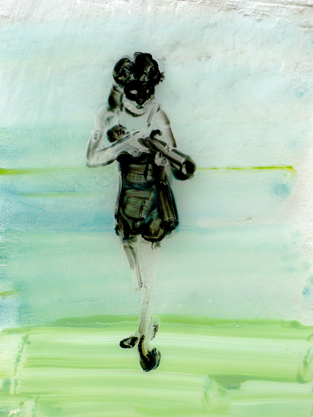 Ilona Szalay, Intruder, 2013, olio su vetro, cm 70x50